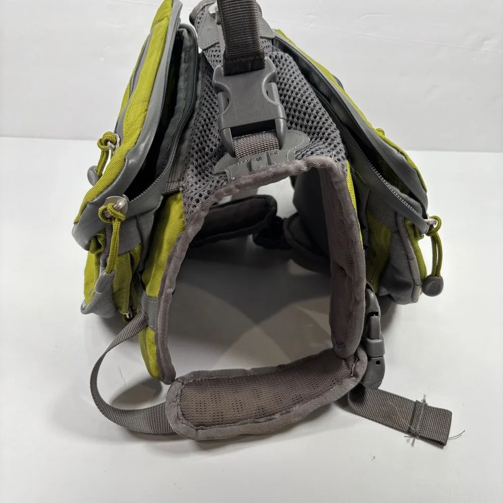 REI Unisex Small ULTRA Dog Pack Hiking Harness Saddlebag Green Grey Reflective